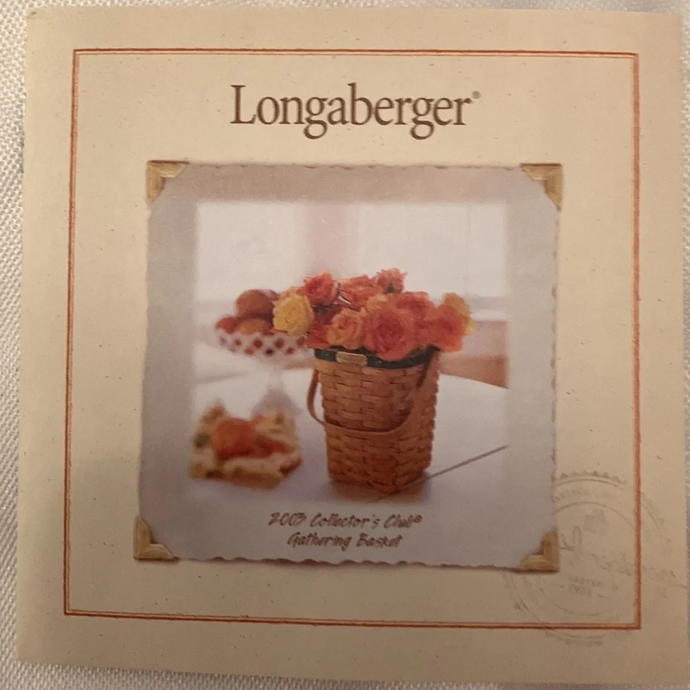 Longaberger 2003 Collector’s Club Gathering Basket Set